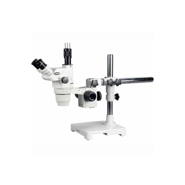AmScope 2X-225X Ultimate Trinocular Zoom Microscope on Single-Arm Boom Stand